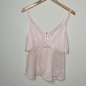 Double strap silver and gold sparkle top